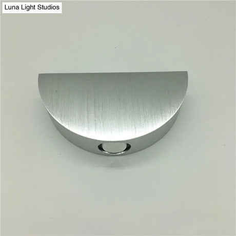 Minimalist Aluminum Led Half-Circle Wall Light Kit - Silver Sconce With Blue/Red/Multi-Colored