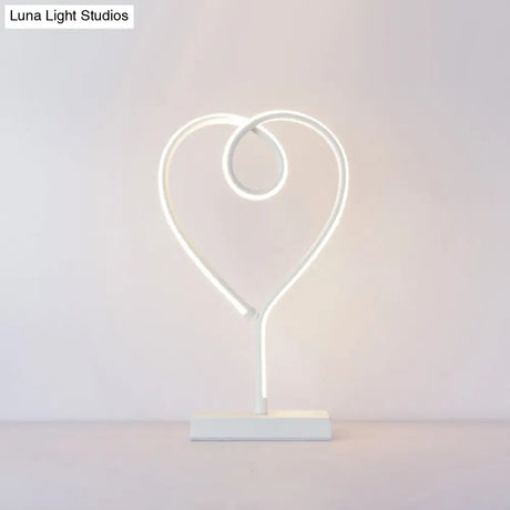 Minimalist Aluminum Led Table Light For Living Room With Line Art Night Lighting