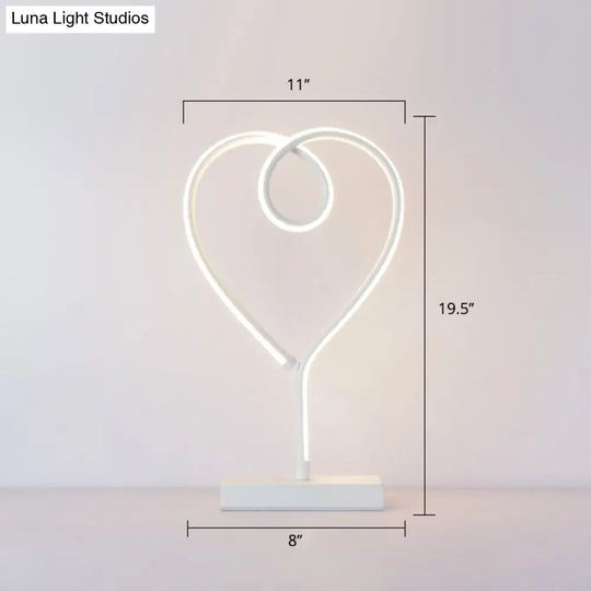 Minimalist Aluminum Led Table Light For Living Room With Line Art Night Lighting