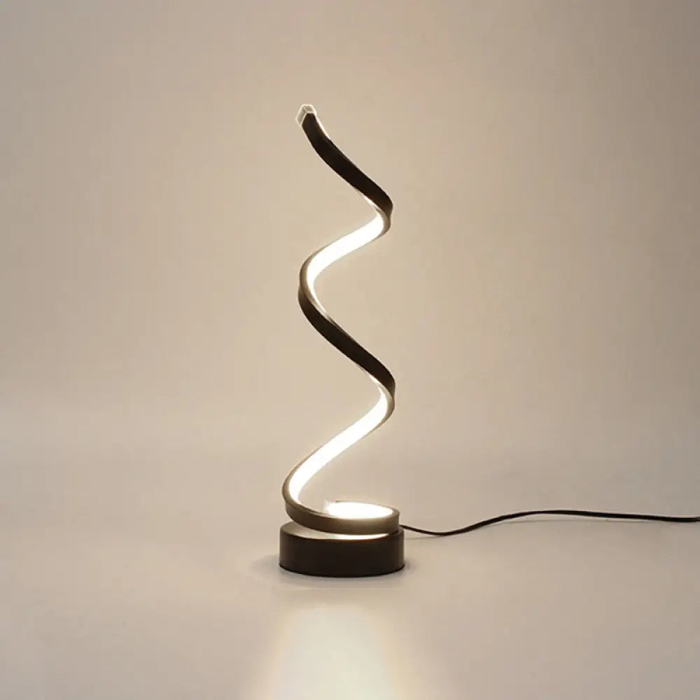 Minimalist Aluminum Led Table Light For Living Room With Line Art Night Lighting Black / 3 Color