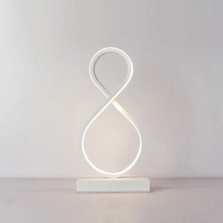 Minimalist Aluminum Led Table Light For Living Room With Line Art Night Lighting White / 3 Color