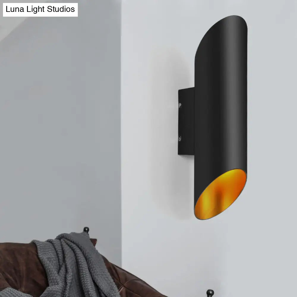 Minimalist Aluminum Wall Lamp 2-Light Corridor Fixture In Black