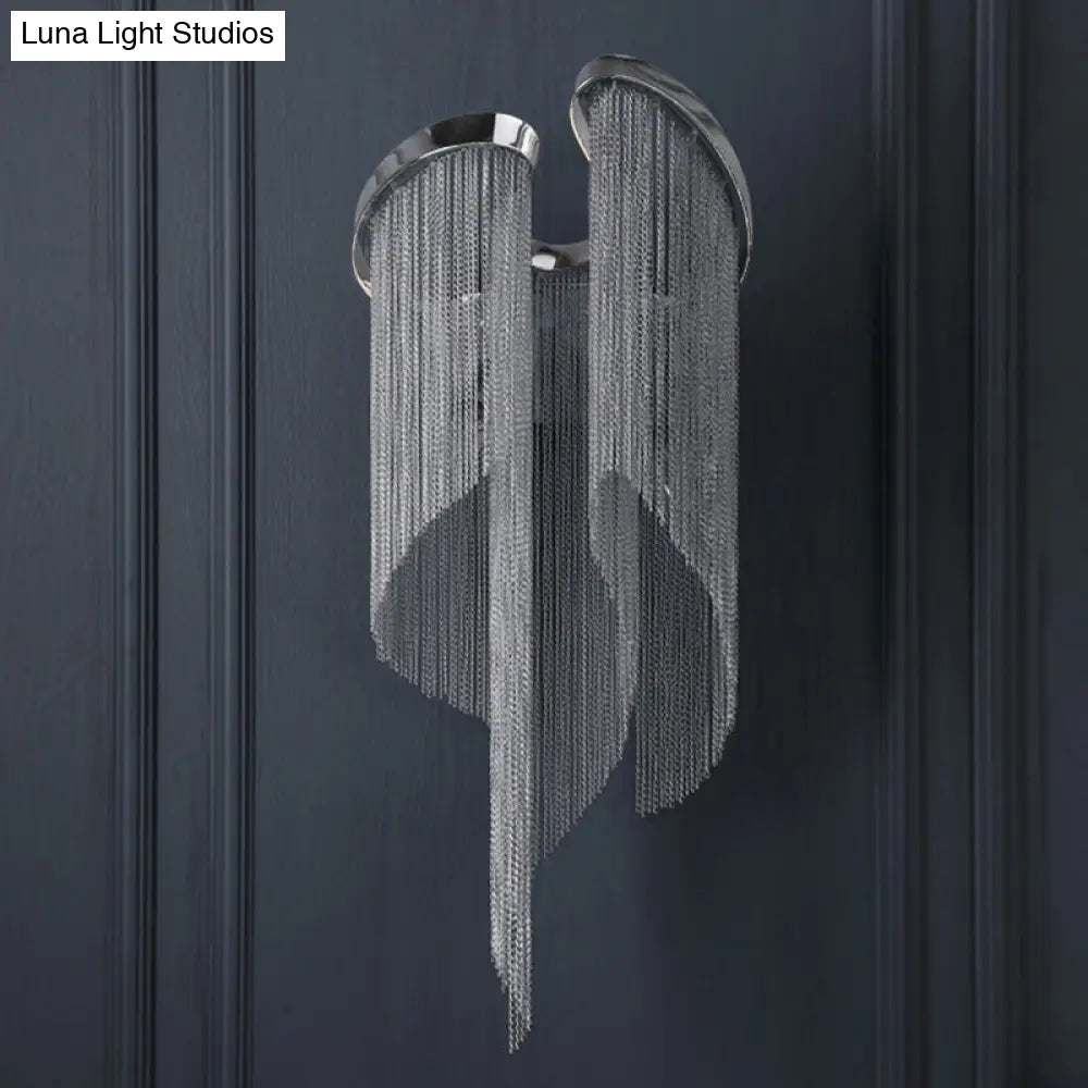 Minimalist Aluminum Wall Sconce Light With 2 Silver Bulbs - Perfect Bedside Lamp
