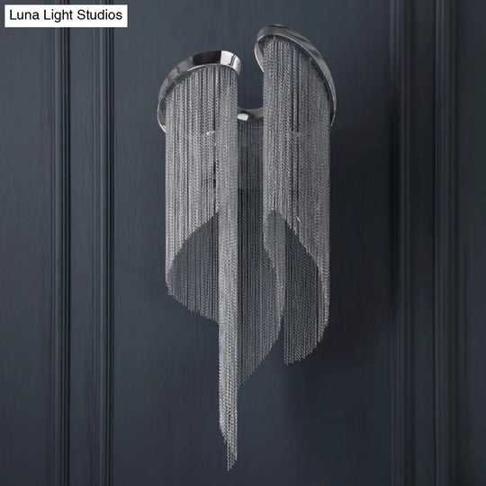 Minimalist Aluminum Wall Sconce Light With 2 Silver Bulbs - Perfect Bedside Lamp