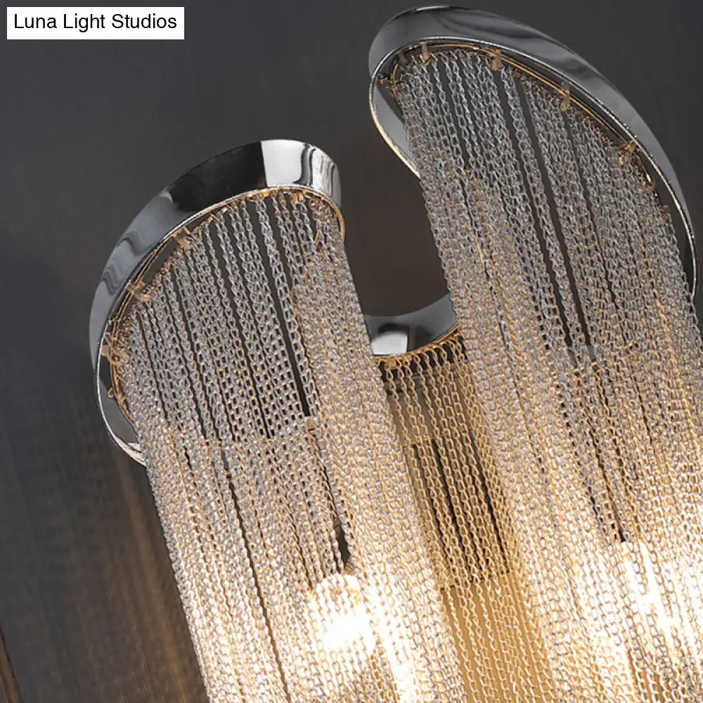 Minimalist Aluminum Wall Sconce Light With 2 Silver Bulbs - Perfect Bedside Lamp