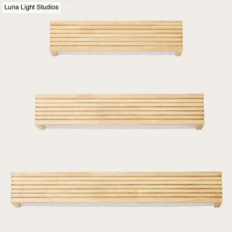 Minimalist Beige Laminated Wood Led Wall Sconce - Ideal Bedside Light Fixture