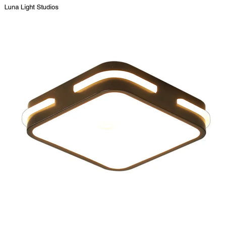 Minimalist Black Acrylic Led Flush Mount Ceiling Light For Corridors