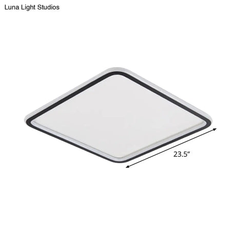 Minimalist Black Aluminum Led Ceiling Lamp In 3 Sizes: Slim Flush Mount For Stylish Bedroom Lighting