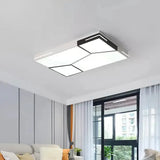 Minimalist Black And White Spliced Metal Ceiling Lamp - Led Flush Mount Light For Parlor / Rectangle
