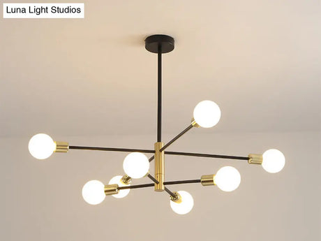 Minimalist Black Glass Sphere Hanging Pendant Light For Modern Living Rooms