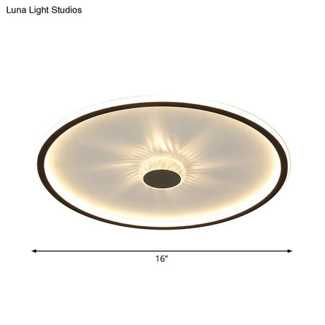 Minimalist Black Led Flush Mount Ceiling Lamp With Acrylic Round/Rectangle/Square Design In