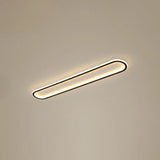 Minimalist Black Led Flush Mount Ceiling Light For Corridor With Acrylic Oblong Shape / 16’