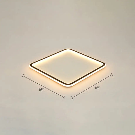 Minimalist Black Metal Flush Mount Ceiling Lamp With Square Ultrathin Led - Perfect For Bedrooms /