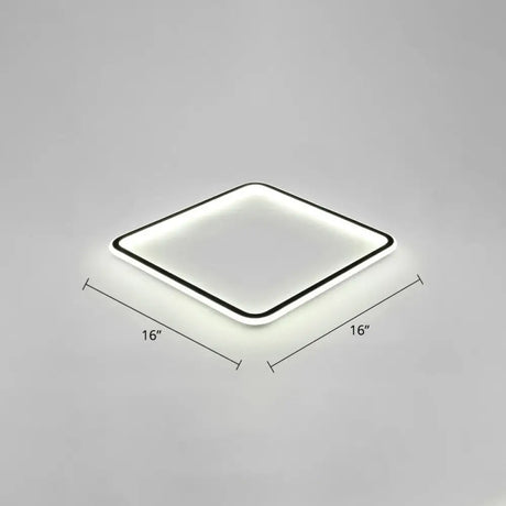 Minimalist Black Metal Flush Mount Ceiling Lamp With Square Ultrathin Led - Perfect For Bedrooms /
