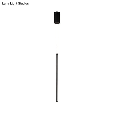 Minimalist Black Metal Tubular Pendant Light Fixture - Led Hanging Ceiling (Warm/White)