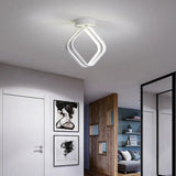 Minimalist Black/White Led Ceiling Light - Acrylic Rhombus Flush Mount Lighting With Warm/White/3