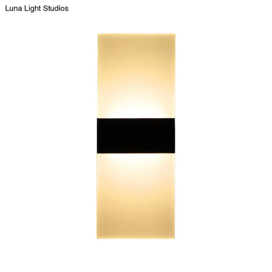 Minimalist Black/White Rectangular Led Sconce Light - Thinnest Wall Mounted Lamp In Warm/White