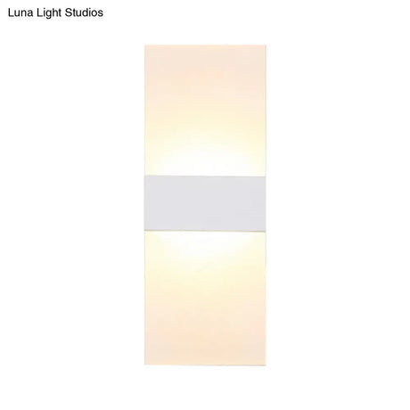 Minimalist Black/White Rectangular Led Sconce Light - Thinnest Wall Mounted Lamp In Warm/White