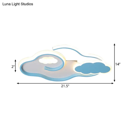 Minimalist Blue Cloud Led Ceiling Mount: Bedroom Fixture