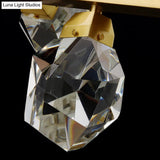 Minimalist Brass Led Gemstone Hanging Light For Dining Room - Crystal Island Lighting