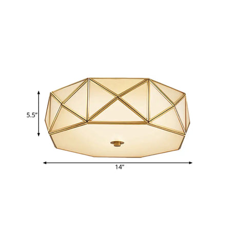 Minimalist Brass Octagon Flush Mount Ceiling Lamp - 3/4/6 Lights For Bedroom Sizes: 14/16.5/20.5 W