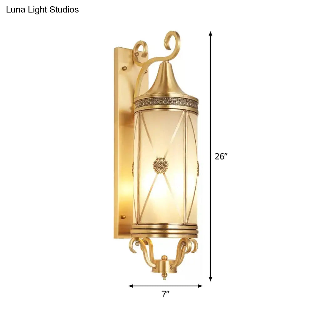 Minimalist Brass Wall Sconce With Clear/Frosted Glass - Perfect For Porch Lighting
