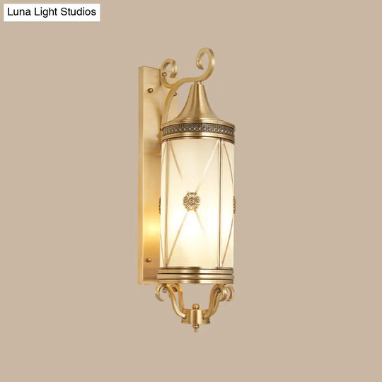 Minimalist Brass Wall Sconce With Clear/Frosted Glass - Perfect For Porch Lighting