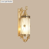 Minimalist Brass Wall Sconce With Clear/Frosted Glass - Perfect For Porch Lighting