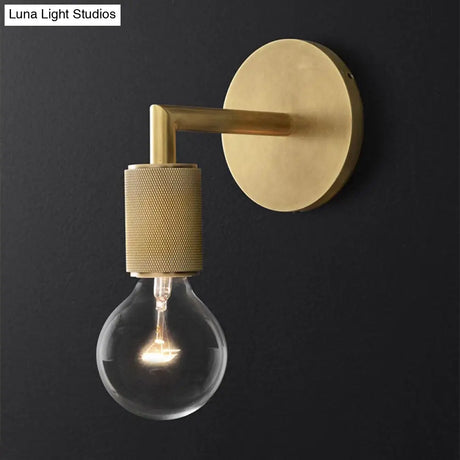 Minimalist Bronze Wall Sconce With Glass Shade Options