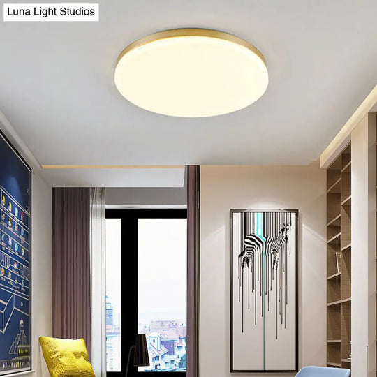 Minimalist Circle Acrylic Led Gold Ceiling Lamp - 15/19 Flushmount