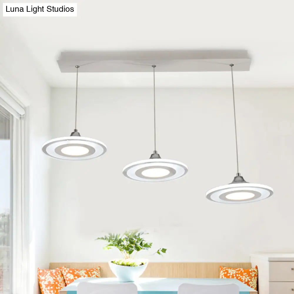 Minimalist Circle Pendant Led Lamp For Dining Room Island - Warm/White Light 3 / White