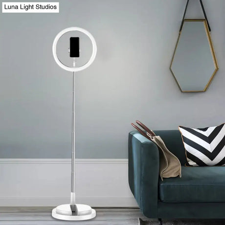 Minimalist Circular Metal Usb Vanity Lamp With Led Fill Light For Mobile Phone Holder -