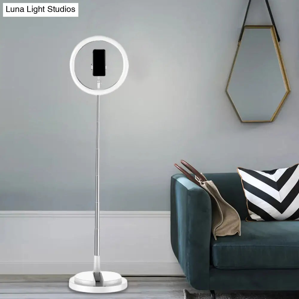 Minimalist Circular Metal Usb Vanity Lamp With Led Fill Light For Mobile Phone Holder -