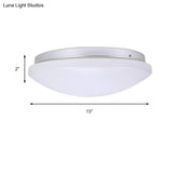 Minimalist Circular White Ceiling Light Fixture With Acrylic Shade - Sizes Available