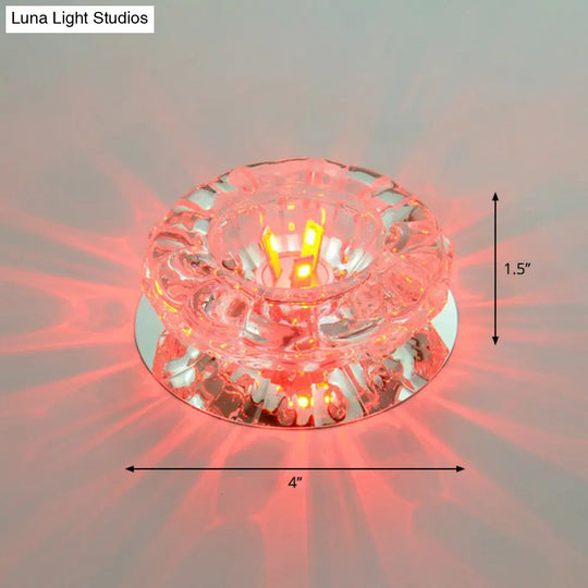 Minimalist Clear Led Flush Mount Fixture For Hallway - Floral Crystal Lighting / Red