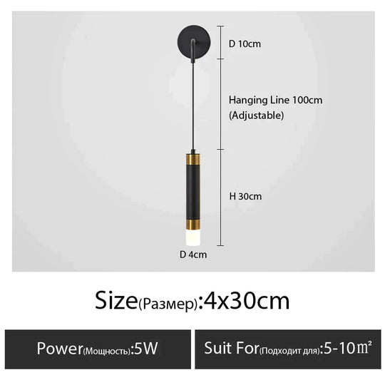 Minimalist Creative Luxury Bedroom Bedside Wall Lamp With Spotlight Type A / Warm Light 3000K Wall