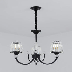 Minimalist Crystal Black Chandelier With Arched Suspension Arm 3 /