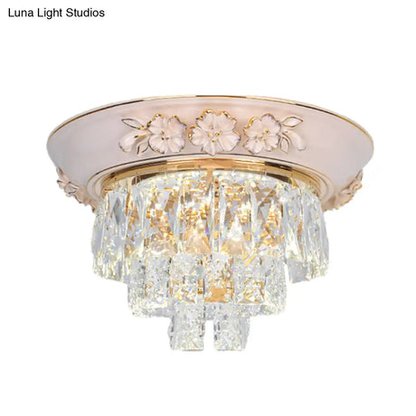 Minimalist Crystal Block Led Ceiling Fixture - Beige/Blue 12’/14’/18’ Wide