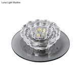 Minimalist Crystal Clear Scalloped Flush Ceiling Light For Corridor - Mount Fixture