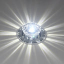 Minimalist Crystal Clear Scalloped Flush Ceiling Light For Corridor - Mount Fixture / White