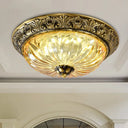 Minimalist Crystal Dome Ceiling Light Fixture - 2/3 Heads Brass Flush Mount Lamp Study Room