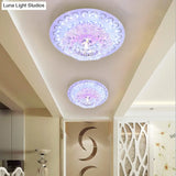 Minimalist Crystal Floral Led Flush Mount For Corridor Lighting