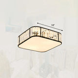 Minimalist Crystal Flush Mount Ceiling Light For Bedroom Black / 18’