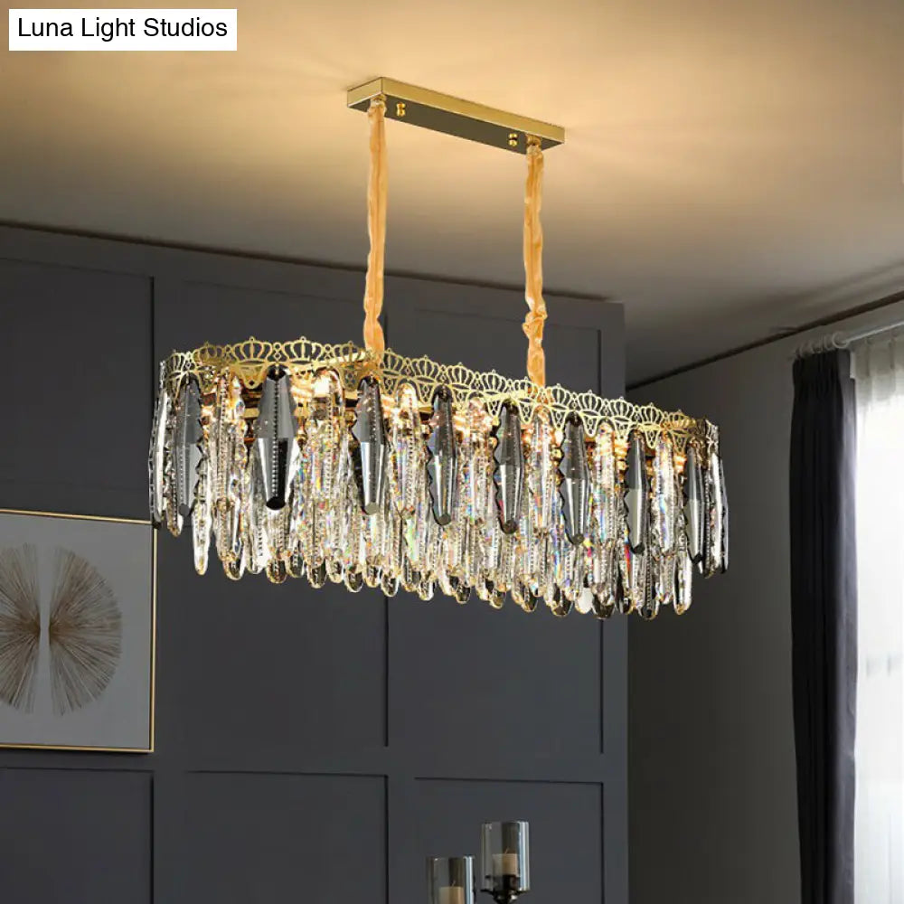 Crystal Leaf Pendant Light: Minimalist Chandelier For Bedroom Decor 10 / Clear