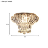 Minimalist Crystal Led Flush Mount Light For Bedroom - Stylish & Compact Ceiling Lighting
