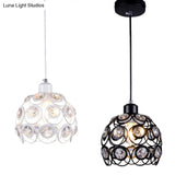 Minimalist Crystal Pendant Lamp With Hollowed-Out Dome Shape