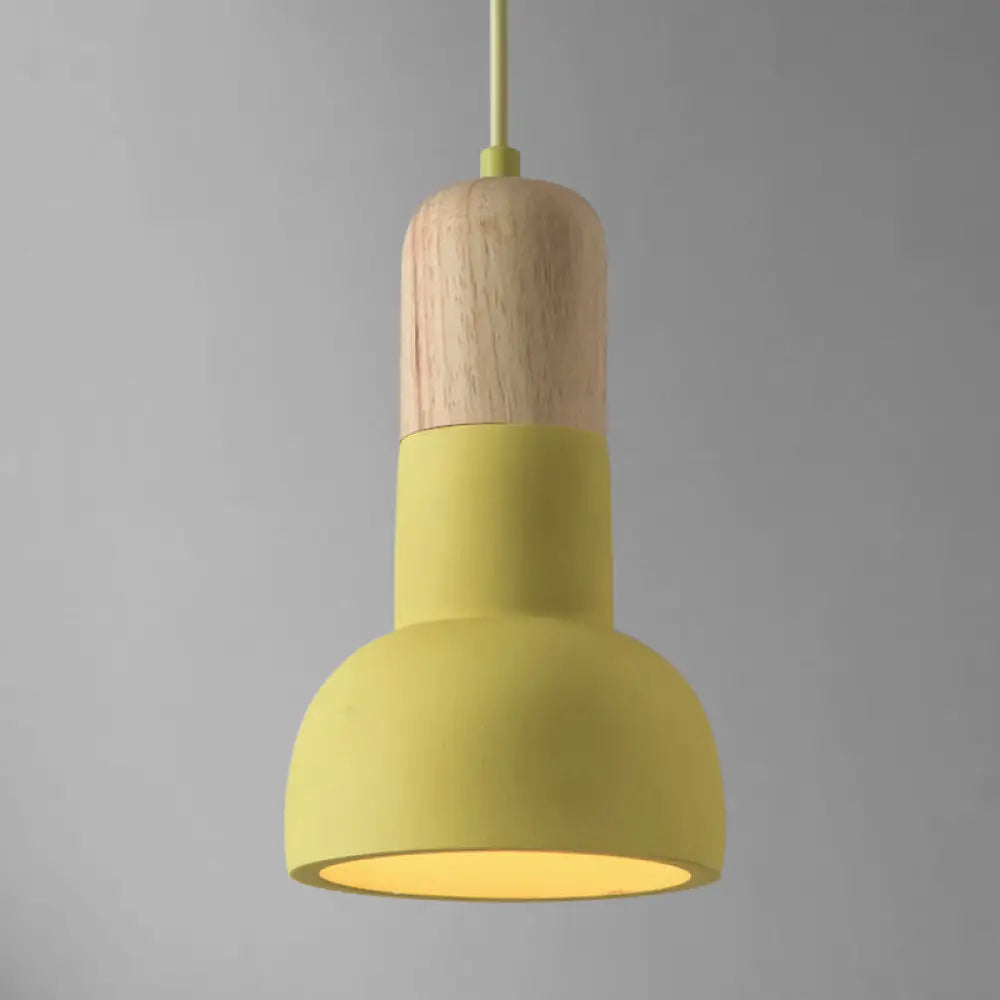 Minimalist Dining Room Ceiling Lamp - Flashlight Inspired Design - Cement - 1Head Ceiling Lighting Yellow