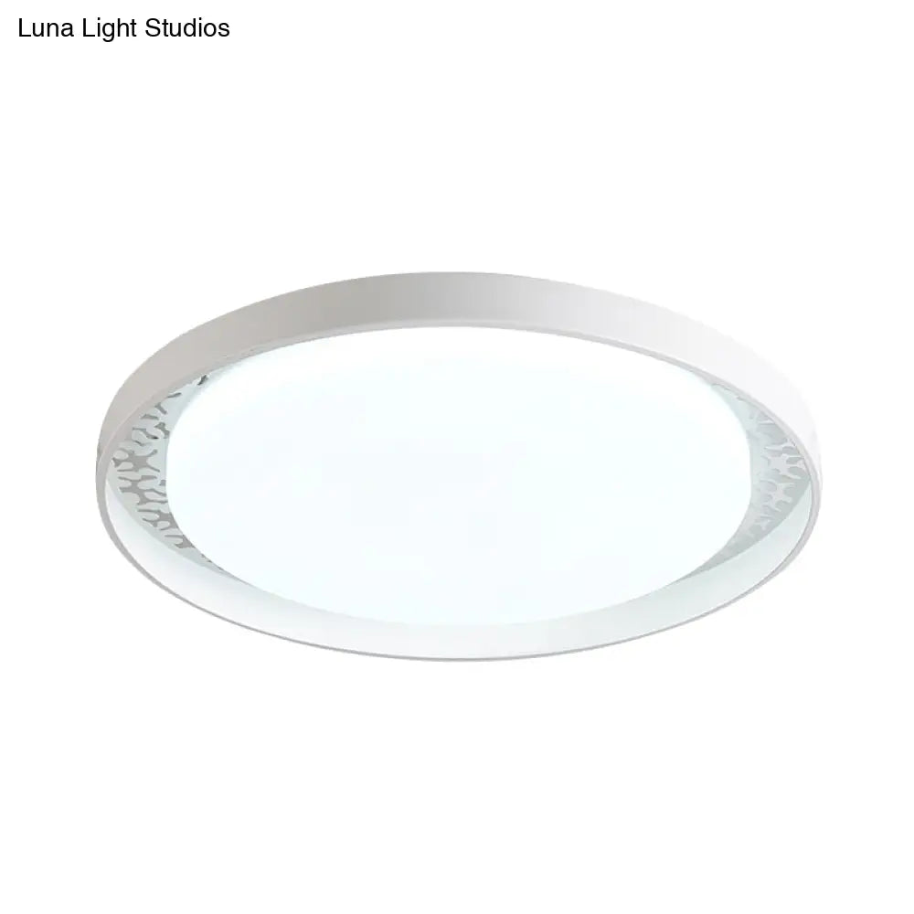 Minimalist Disc Ceiling Flush Led Lighting For Children’s Bedrooms - White/Green/Pink Colors