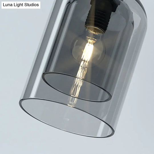 Minimalist Double Glasses Shade Pendant Light - Modern Ceiling For Aisles And Bedrooms