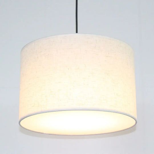 Minimalist Drum Suspension Single-Bulb Pendant Light Fixture Perfect For Restaurants White / 16